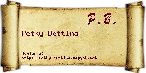 Petky Bettina névjegykártya