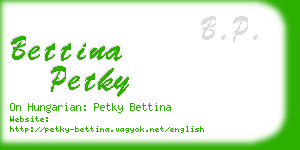 bettina petky business card